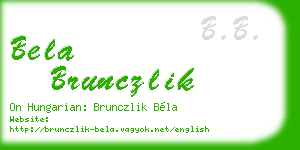 bela brunczlik business card